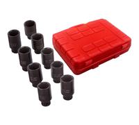 9PC 1/2" Drive 6 Point Axle Nut Hub Air Impact Deep Socket Set Metric 29-38mm