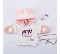 New 1/6, 1/4,1/3 BJD Doll Clothes Cute Cat Sweater Hoodie Jacket for Big 1/6, Yosd, 30cm/45cm/60cm Dolls Clothing BJD SD Doll Accessories (white-pink,1/6)
