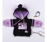 New 1/6, 1/4,1/3 BJD Doll Clothes Cute Cat Sweater Hoodie Jacket for Big 1/6, Yosd, 30cm/45cm/60cm Dolls Clothing BJD SD Doll Accessories (black-purple,1/4)