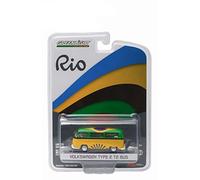New 1:64 GREENLIGHT Collection - Rio Olympics - Green Yellow 1968 Volkswagen Type 2 Bus - Brazil Diecast Model Car by Greenlight