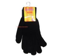 NEW 1 PAIR MENS HANDY THERMAL KNITTED WINTER GLOVES ONE SIZE MEN GLOVE BLACK