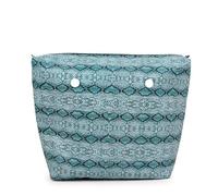 New 1 pc Snake Skin Grain PU Leather Inner Zipper Pocket Lining Waterproof Insert for Big Classic Mini Obag EVA O bag accessories (Blue,Mini)