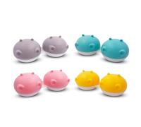 New 1 Pieces Hippo Fun Cute Animal Pink Contact Lens Cases, Lightweight, Portable and Distinctive Design, Cute and Fun Travel Contact Lens Storage/Soaking