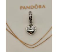 New 100% Genuine Pandora 'My Beautiful Wife' Heart Locket Dangle Charm 791524CZ
