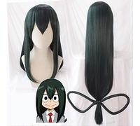 New 100cm/39.37inch My Hero Hero Academia Tsuyu Asui Cosplay Wigs Long Dark green Synthetic Hair Perucas Cosplay Wig+Hairnet