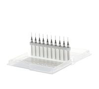 New 10Pc 0.4mm Tip 1/8" Shank Flute PCB Drill Bits Tool Parts Tray