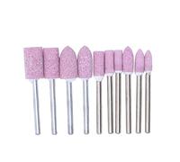 New 10pcs Assorted Mounted Point Grinding Stone Head Wheel Rubber Leather Polishing Tips Compatible With Dremel Electric Grinder Rotary Tool (Color : A-pink)