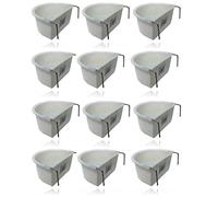 *NEW* 12 PACK WUNDAPETS 11 CM D-SHAPE PLASTIC BIRD BUDGIE PARROT CAGE HANG FEEDER COOP CUP
