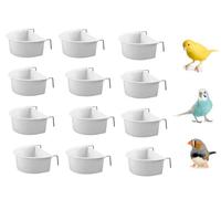 *NEW* 12 PACK WUNDAPETS 6.5 CM D-SHAPE PLASTIC BIRD BUDGIE PARROT CAGE HANG FEEDER COOP CUP