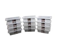 NEW 12 x 4 Litre Wham Crystal British Made Clear Plastic Storage Boxes Box & Lid