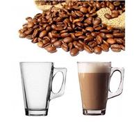 NEW 12pc 240ML CLEAR TALL COSTA CAPPUCCINO COFFE TEA LATTE GLASS MUGS CUPS WORK
