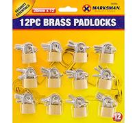 New 12PC Heavy Duty Brass Padlocks with 3 Keys Each Security