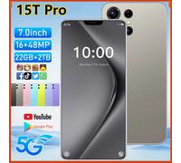 New 15T Pro Smartphone 5G Android 7.0HD Original 22G+2TB Mobile Phone Dual Sim 8000mAh Unlocked Cell Phone Global Version Green
