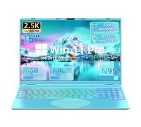 New 16" Blue Laptop,Ultra-Narrow Bezel 2.5K QHD IPS (2560x1600), In tel N95 (3.4GHz), 16GB RAM 1T SSD,Color Backlit KB, Face Unlock, USB-C/HDMI/WiFi/BT,Win 11 Pro, for Business Study Entertainment