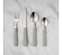 New 16-Piece Contemporary Stainless Steel Cutlery Set with Comfort-Grip Handles - Perfect for Everyday Dining & Table Décor-M81 (Grey)