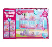 New 180Pcs Fantasy Dreamhouse Playset, Includes A Lounge, Balcony, Bedroom & Office, Spanning across 3 Stories, Complete With Your Own Fantasy Doll for Endless Hours of Fun & Adventures.