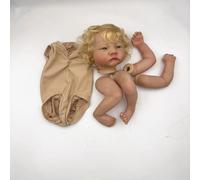 New 19inch Levi Awake Already Painted Reborn Doll Parts Lifelike Baby 3D Painting with Visible Veins Cloth Body Included