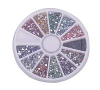 New 2.0mm 12 Colors 3000 Nail Art Glitter Tips Rhinestones Round Gems Professional process