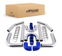 NEW 2.5" 64mm UNIVERSAL Blue 8 PIECES ALUMINIUM TURBO INTERCOOLER PIPE KIT