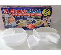 NEW 2 MICROWAVE COOKING SETS 3 SECTIONS WITH LIDS EASY & FAST! EAZEE COOK