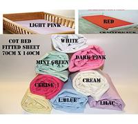 NEW 2 New Baby/Toddler Cot Bed/Cotbed Fitted Sheets 70cm x 140cm Any colour (Lilac)