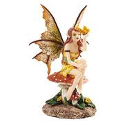 New 2013 Amy Brown Fantasy Golden Butterfly Faery Mushroom Fairy Statue Enchanted 6"h Figurine