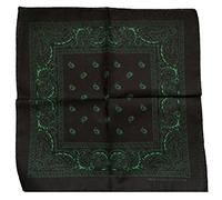 New 2015 Designs Patterned Bandanas Head Neck Scarfs (Black Green Paisley)
