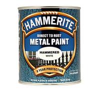New 2015 Hammerite Hammered Direct to Rust Metal Paint White 750Ml