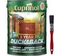 New 2020 Cuprinol Ducksback Shed & Fence Paint 5 Litre Rich Cedar. Non Drip, Water Repellent and Frost Defence. Protection for 5 Years. Includes PSP Touch up Brush.