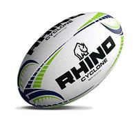 New 2020 RHINO RUGBY BALL CYCLONE WHITE - Training Ball - Sizes 3, 4, 5 - Multipacks (Size 3, 1 Ball)