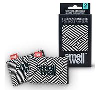 New 2020 SmellWell Freshener Inserts Pk2 Moisture Absorbing & Odor Eliminating Pouches sports fitness - Black White Zig Zag
