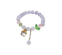 New 2024 Bracelet For Ladies Chinese Jade Bead Bracelet For Her Wife Grandpa Mother Father Daily Wear Destine Earrings (Blue, One Size)