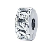 New 2025 Authentic Chain Clip Bead Pattern Crystal Charm Stopper for Bracelet Bangle Women Fashion Jewelry with You Accessories Creative Gift
