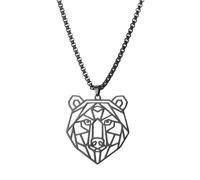 New 2025 Bear Wolf Tiger Leopard Dog Lion Animal Pendant Necklace Stainless Steel Statement Box Chain Male Men Necklaces Jewelry With For You Fashion Accessories Creative Gift