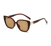 New 2025 Cat-Eye Glasses Are Allowed For Both Men And For Women High-Grade Sunglasses V-Shaped Mirror Leg(Brown Brown)