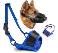 New 2025 Dog Muzzle for Small Dogs, Soft Material with Reflective & Adjustable Strap, Breathable Mouth Guard for Biting Chewing Grooming, Allow Panting Drinking, Prevent Biting (Blue, XL Size)