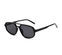 New 2025 Fashion Double Bridges Cat Eye Sunglasses For Women Retro Leopard Gradient Shades UV400 Men Trending Sun Glasses(Black Grey)