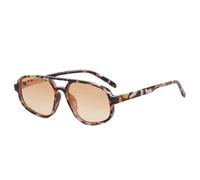 New 2025 Fashion Double Bridges Cat Eye Sunglasses For Women Retro Leopard Gradient Shades UV400 Men Trending Sun Glasses(Pattern Tea Gradient)