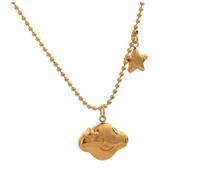 New 2025 Fashion Stainless Steel Cloud Star Pendant Cute Necklace Rust Proof 18K Gold Color Collar Women Chic Decoration Jewelry Commemorative With You Accessories Trendy Best For Gift
