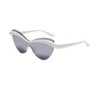 New 2025 For Women's Frameless One piece Jelly Color Sunglasses Fashion One piece Ocean Film Red Sunvisor(White)