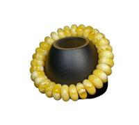 New 2025 Natural Amber Stone Balinese Beeswax Bracelet Amber Bracelet Cake Chicken Oil Gold Beads Wheel Abacus Beads Exotic Ornaments Decoration Jewelry Commemorative Accessories Trendy Best For Gift
