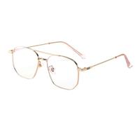 New 2025 Orange Sunglasses For Women Double Bridge Metal Eyeglasses For Men Popular Gold Black Spectacle Frames(Gold With Clear)