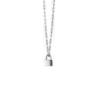 New 2025 Real 925 Sterling Silver Lock Choker Necklace For Fashion Women Classic Fine Jewelry Geometric Accessories Decoration Jewelry Luxury With You Accessories Trendy Best For Gift