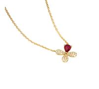 New 2025 S925 Sterling Silver Classic Ruby Choker Necklace Pendant Women 14K Gold Plated Necklaces Wedding Party Jewelry With For You Accessories Trendy Creative Gift