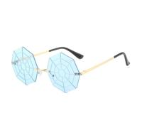 New 2025 Spider Net Shape Sunglasses For Women Rimless Sun Glasses Eyewear Male UV400(C4)