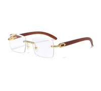 New 2025 Square Rimless Metal Frame Men's Sunglasses Fashion Band Diamond For Women's Eyegalsses Frameless UV400(C05-transparent)