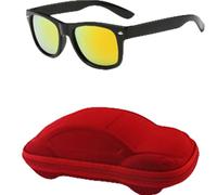 New 2025 Sun Glasses for Children Boys Girls Fashion Eyewares Coating Lens UV 400 Protection With Case(Orange and Red Case)