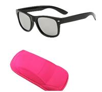 New 2025 Sun Glasses for Children Boys Girls Fashion Eyewares Coating Lens UV 400 Protection With Case(Silver and Rose Case)
