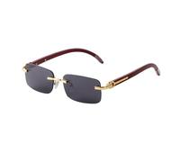 New 2025 Sunglasses Rimless Square Eyeglasses Luxury Fashion Vintage Trendy Small Frame Sun Glasses Frameless Eyewear UV400(C1)