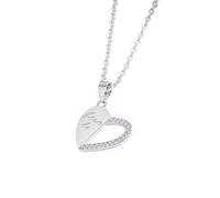 New 2025 Unisex 925 Sterling Silver Necklaces For Women M Simple Couple Love Heart Pendant Necklace Valentine'S Day Jewelry Gifts Decoration Luxury With You Accessories Trendy For Women And Men